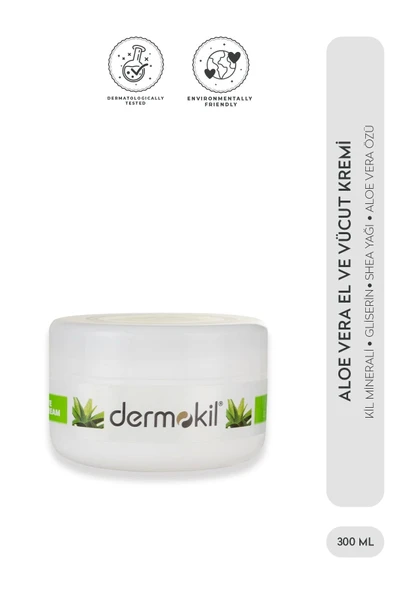 Dermokil Aloe Vera El Yüz ve Vücut Bakım Kremi 300 ml ürün görseli 1