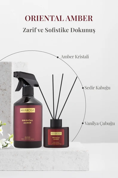 Maxrosa Oriantal Amber Reed Diffuser Çubuklu Oda Kokusu 100 ml - Resim 2