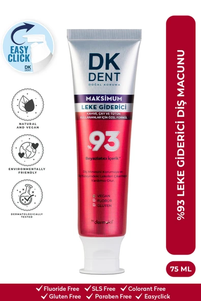 DKDENT %93 Maksimum Leke Giderici Diş Macunu 75 ml ürün görseli 1