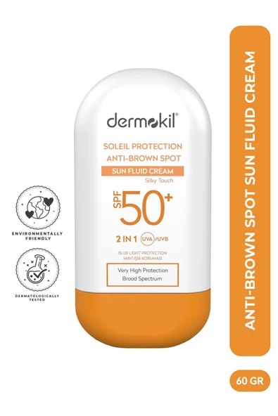 Dermokil Soleil Protection Anti-Brown Spot Sun Fluid Cream SPF 50 Leke Karşıtı Fluid Güneş Koruyucu 60 ml ürün görseli 1