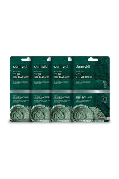 Dermokil Peeling Etkili Yeşil Kil Maskesi 4'lü Set ürün görseli 1