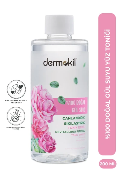 Dermokil %100 Doğal Gül Suyu Canlandırıcı ve Sıkılaştırıcı Tonik 200 ml ürün görseli 1