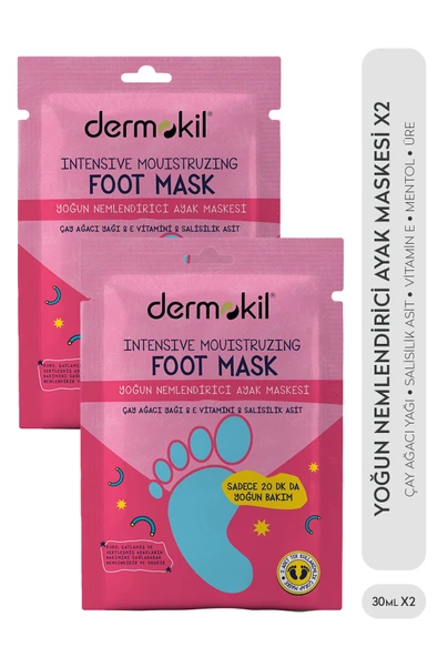 Dermokil Yoğun Nemlendirici Ayak Maskesi 30 ml 2'li Set ürün görseli 1