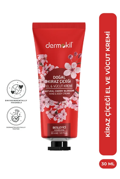 Dermokil Doğal Kiraz Çiçeği El ve Vücut Kremi 30 ml ürün görseli 1