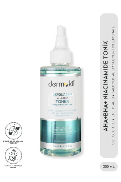 Dermokil Exfoliating HA + BHA Niacinamide Tonik 200 ml ürün görseli 1