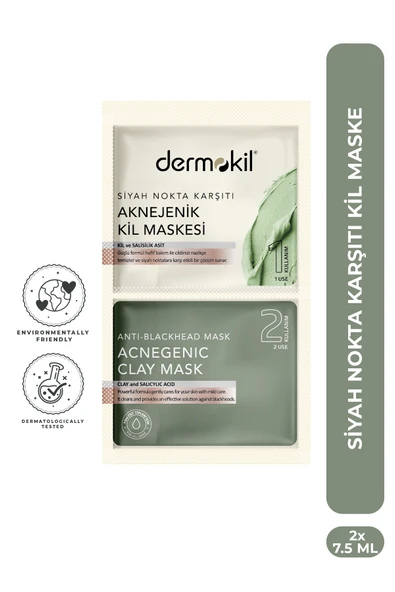 Dermokil Siyah Nokta Karşıtı Kil Maskesi 2* 7.5 ml ürün görseli 1