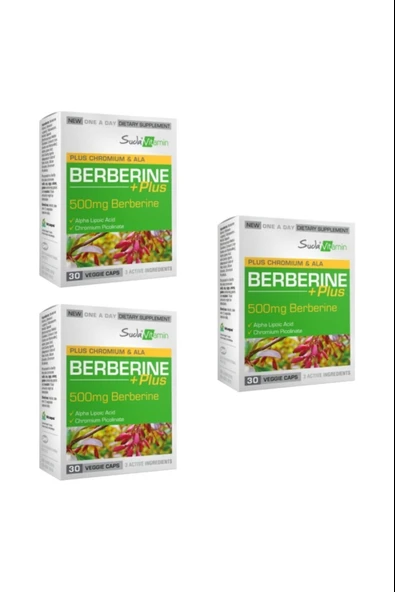 Suda Vitamin Berberine Plus 30 Kapsül 3 Adet ürün görseli 1