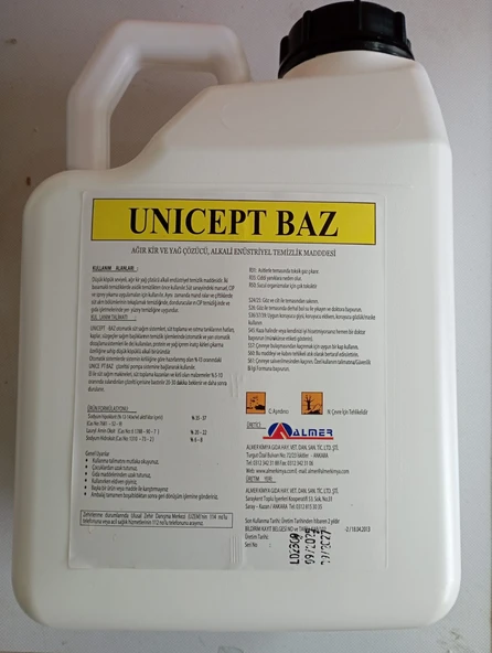 Süt Sağım Makinesi Temizleme Dezenfektanı Unıcept Baz 5 Litre ürün görseli 1