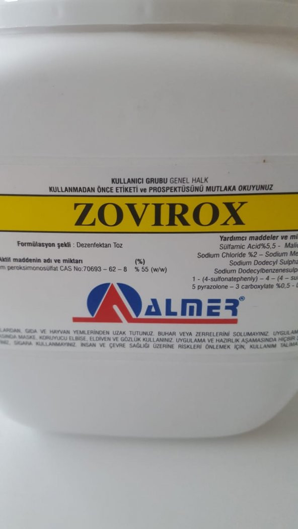 Zovirox 1 Kg Dezenfaktan ( Bina , İmalathane ,Kesimhane ,Klinik Hayvan Barınakları ,Kuluçkahaneler de Yer ve Yüzey Dezenfektanı) ürün görseli 1