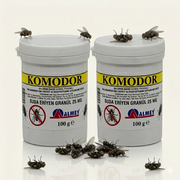 Komodor Suda Eriyen Granül 25 Wg Sinek Yemi 100 Gr X 2 Adet Skt 2023 yeni Ürün ürün görseli 1