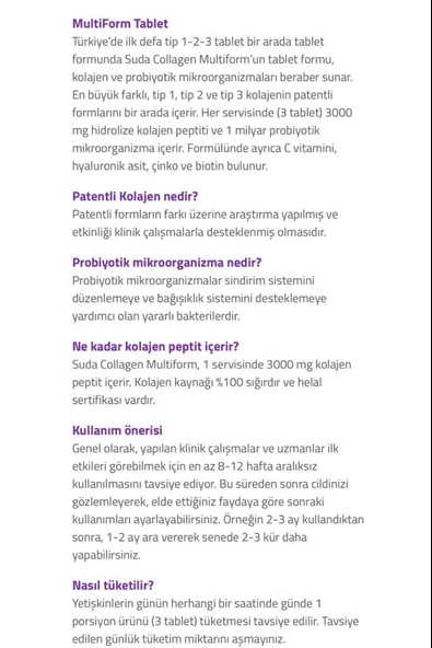 Suda Collagen Multiform 90 Tablet 2 Adet - Resim 4