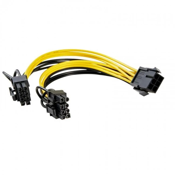 6 pin pcıe to 2x6 + 2 pin (6 pin / 8 pin) GPU power güç Kablosu ürün görseli 1