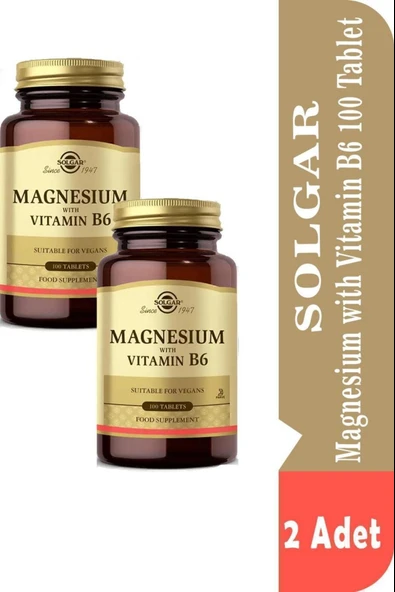 Solgar Magnesium With Vitamin B6 100 Tablet 2 Adet ürün görseli 1