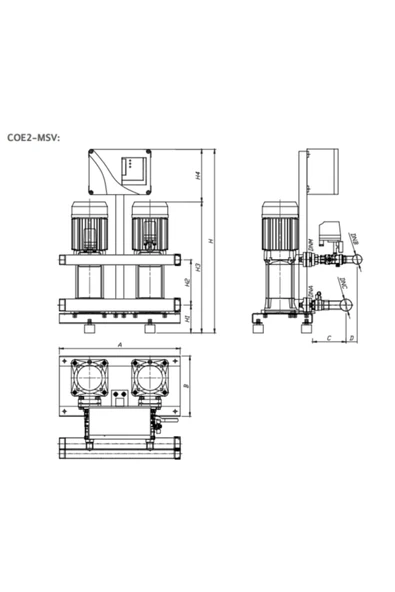 Wilo Initial Coe2-msv 406 Iki Pompalı Hidrofor - 6 Kat 29 Daire - Resim 3