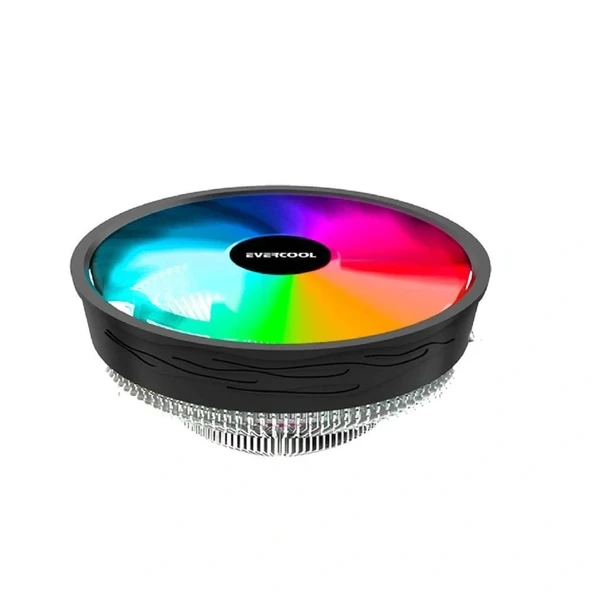 Evercool CS-02 Rainbow Hava Soğutmalı CPU Fan 12cm Fan,Intel LGA1700/AMD AM5 ürün görseli 1