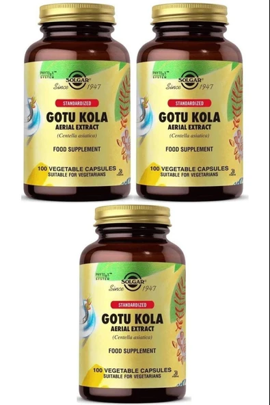 Solgar Gotu Kola Aerial Extract 100 Kapsül 3 Adet ürün görseli 1