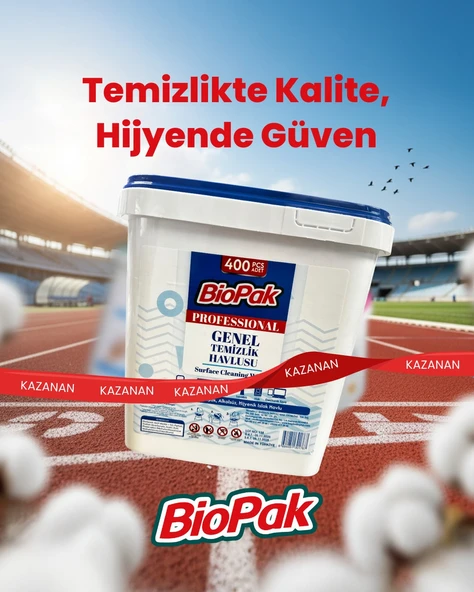 Biopak Profesyonel Yüzey Temizlik Mendili 400'LÜ ürün görseli 1