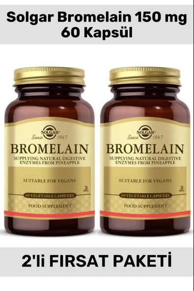 Solgar Bromelain 150 Mg 60 Kapsül 2 Adet ürün görseli 1