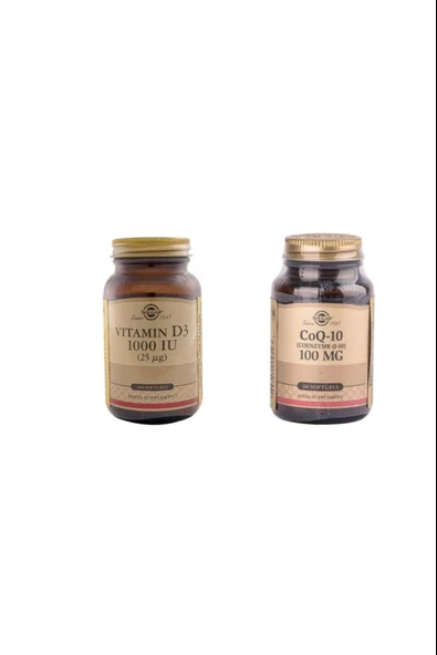 Solgar Vitamin D3 1000ıu 100 Kapsül + Solgar Coenzyme Q-10 100 mg 60 Kapsül ürün görseli 1