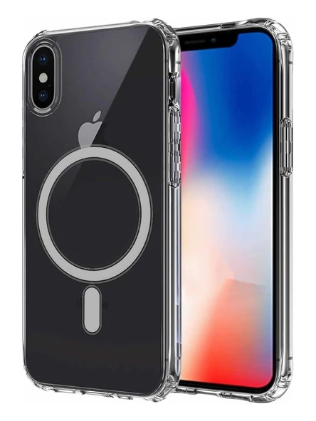 Apple iPhone XS Max Uyumlu MageSafe Şeffaf Silikon Kılıf ürün görseli 1