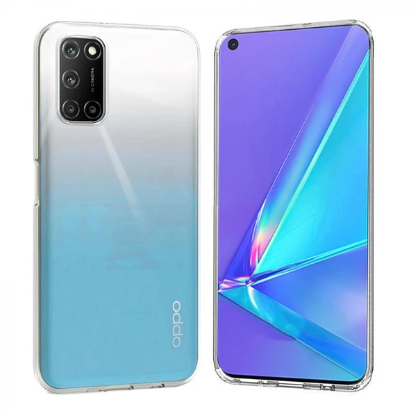Oppo A72 Kılıf Uyumlu Darbeye Dayanıklı 2.0 mm İnce Şeffaf Silikon Kapak ürün görseli 1