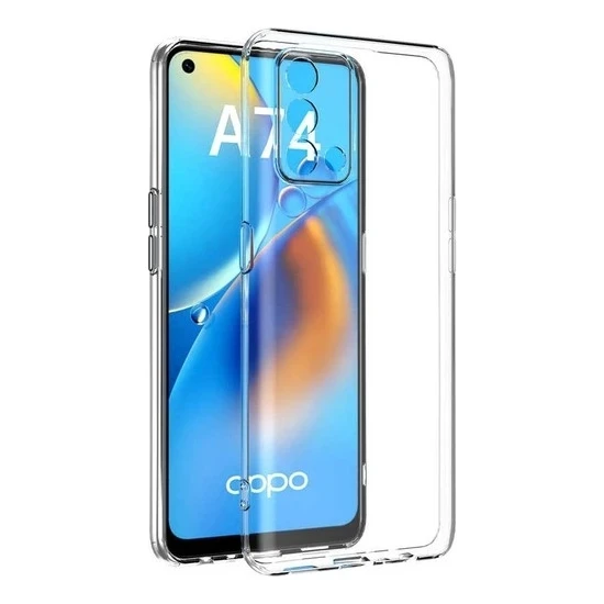 Oppo A74 Kılıf 0.2 mm Ultra İnce Şeffaf Silikon Kapak ürün görseli 1