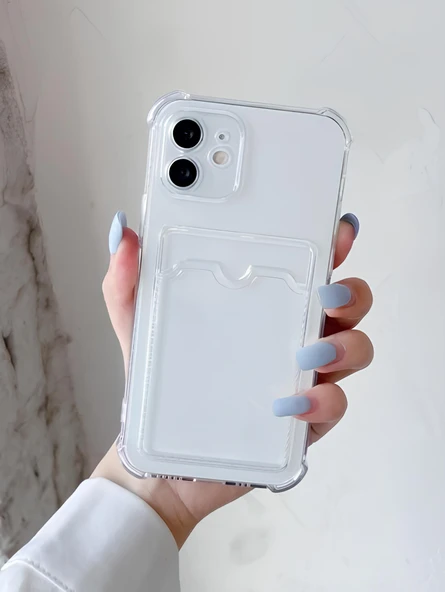 Apple iPhone XS Max Uyumlu Kartlıklı Kılıf Kamera Korumalı Anti Şok Şeffaf Kapak ürün görseli 1