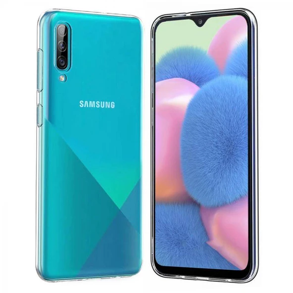 Samsung Galaxy A30S Kılıf Uyumlu Darbeye Dayanıklı 2.0 mm İnce Şeffaf Silikon Kapak ürün görseli 1