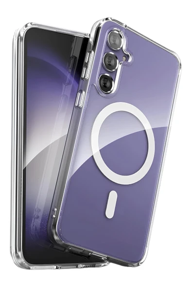 Samsung Galaxy S23 FE Uyumlu Magesafe Wireless Şarj Özellikli Şeffaf Silikon Kılıf ürün görseli 1