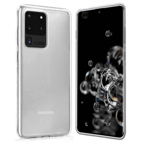 Samsung Galaxy S20 Ultra Kılıf Uyumlu Darbeye Dayanıklı 2.0 mm İnce Şeffaf Silikon Kapak ürün görseli 1