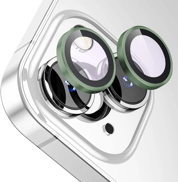 Ennar Apple iPhone 14 Gerçek Cam Safir Lens Koruma Yeşil ürün görseli 1