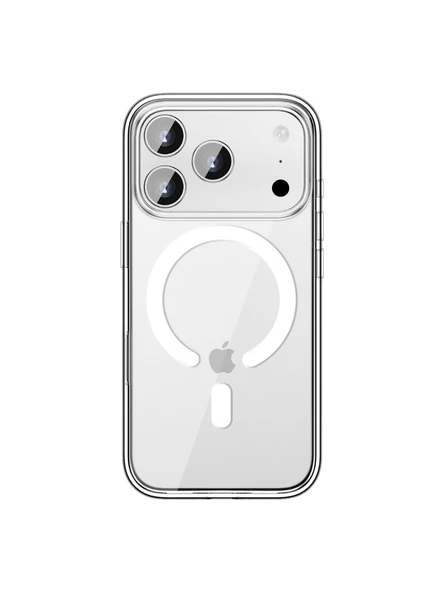 Apple iPhone 17 Pro Max Uyumlu MageSafe Wireless Şarj Özellikli Şeffaf Silikon Kılıf ürün görseli 1