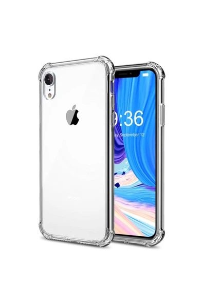 Apple iPhone XR Uyumlu Darbeye Dayanıklı Köşe Korumalı Kılıf Anti Şok Şeffaf Kapak ürün görseli 1