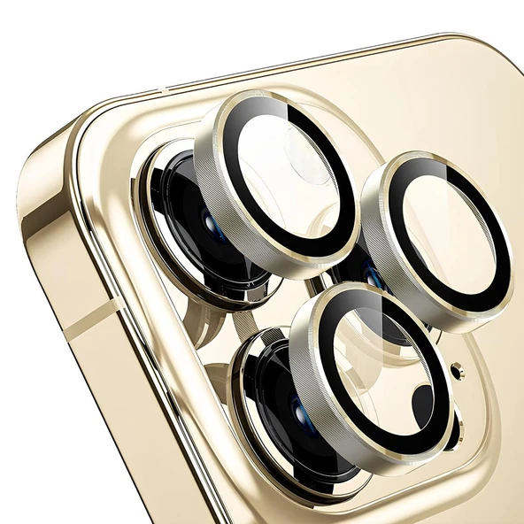 Ennar Apple iPhone 13 Pro Gerçek Cam Safir Lens Koruma Altın ürün görseli 1