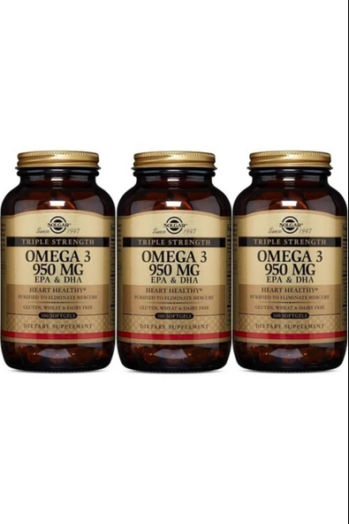 Solgar Omega-3 950 Mg 100 Kapsül 3 Adet ürün görseli 1