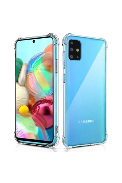 Samsung Galaxy A71 Uyumlu Darbeye Dayanıklı Köşe Korumalı Kılıf Anti Şok Şeffaf Kapak ürün görseli 1
