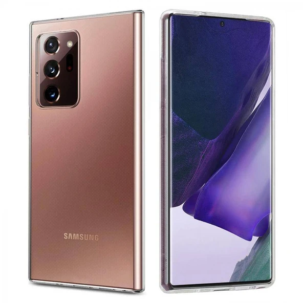 Samsung Galaxy Note 20 Ultra Kılıf Uyumlu Darbeye Dayanıklı 2.0 mm İnce Şeffaf Silikon Kapak ürün görseli 1