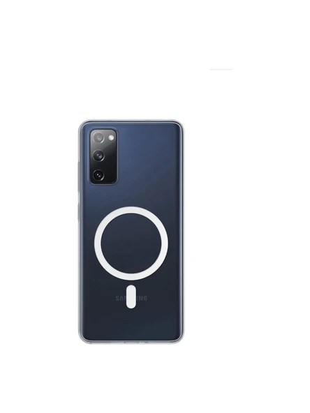 Samsung Galaxy S20 FE Uyumlu MageSafe Wireless Şarj Özellikli Şeffaf Silikon Kılıf ürün görseli 1