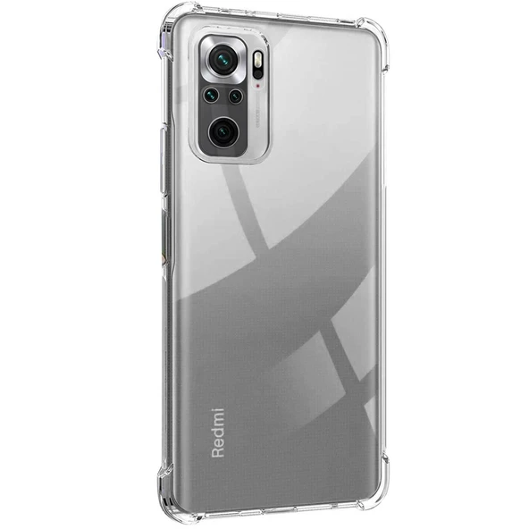 Xiaomi Redmi Note 10S Uyumlu Darbeye Dayanıklı Köşe Korumalı Kılıf Anti Şok Şeffaf Kapak ürün görseli 1