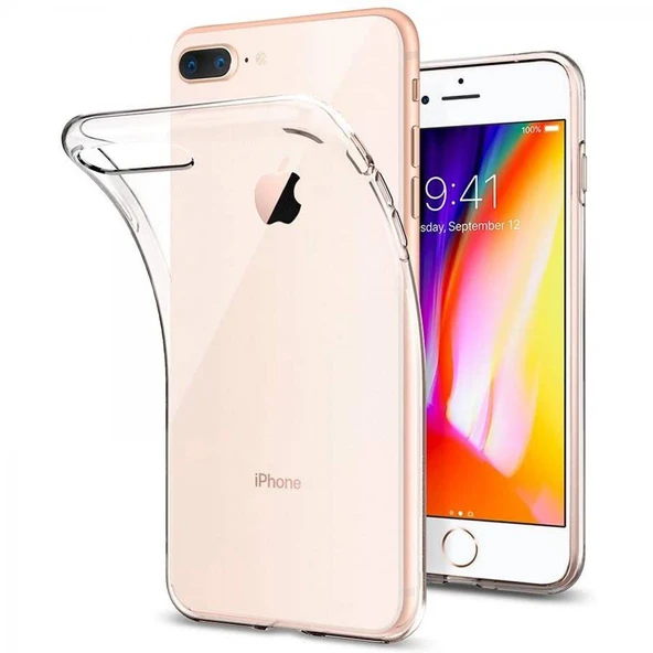 Apple iPhone 7 Plus Kılıf Uyumlu Darbeye Dayanıklı 2.0 mm İnce Şeffaf Silikon Kapak ürün görseli 1