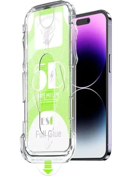 Ennar Apple iPhone 11 Uyumlu Kolay Uygulama Aparatlı Tam Kapatan Kırılmaz Cam Ekran Koruyucu ürün görseli 1