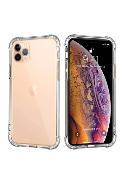 Apple iPhone 11 Pro Max Uyumlu Darbeye Dayanıklı Köşe Korumalı Kılıf Anti Şok Şeffaf Kapak ürün görseli 1