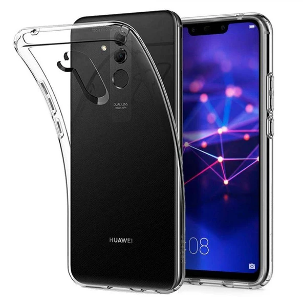 Huawei Mate 20 Lite Kılıf Uyumlu Darbeye Dayanıklı 2.0 mm İnce Şeffaf Silikon Kapak ürün görseli 1