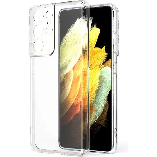 Samsung Galaxy S21 Ultra Kılıf 0.2 mm Ultra İnce Şeffaf Silikon Kapak ürün görseli 1