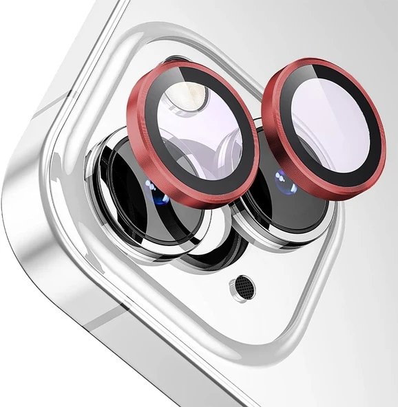 Ennar Apple iPhone 15 Gerçek Cam Safir Lens Koruma Kırmızı ürün görseli 1