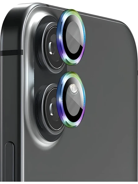 Ennar Apple iPhone 16 - 16 Plus Metal Çerçeveli Kamera Koruma Lensi ürün görseli 1