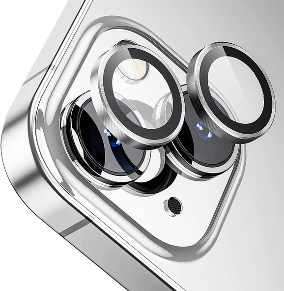 Ennar Apple iPhone 14 Plus Gerçek Cam Safir Lens Koruma Gümüş ürün görseli 1