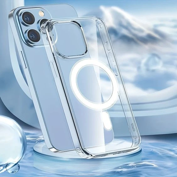 Ennar Apple iPhone 15 Pro Uyumlu Magsafe Sararmaz Şeffaf Sert Mika Silikon Kılıf ürün görseli 1