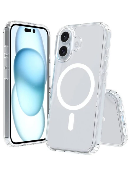 Ennar iPhone 16 Magsafe Şeffaf Mika Sararmaz Sert Kılıf ürün görseli 1