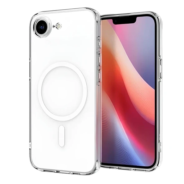 Apple iPhone 16 E Uyumlu MageSafe Wireless Şarj Özellikli Şeffaf Silikon Kılıf ürün görseli 1